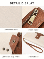 Women's long wallet, stylish clutch, elegant solid color RFID blocking leather wallet👛 - Image 12