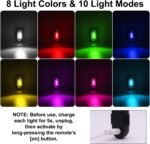 4PCS Wireless LED Strobe Lights with Remote Control, 8 Colors USB Charing Waterproof Anti-Collision Led Emergency Warning Lights for Car Motorcycle Drone Aircraft Bike - Image 2